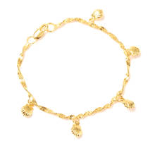 Bangrui-pulsera de oro de 21cm para mujer, cadena de concha de la suerte, regalo, joyería de fiesta 2024 - compra barato