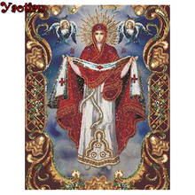 Pintura de diamante redondo/cuadrado completa, Ángel religioso, mosaico de diamantes 5d, bordado, decoración del hogar, pintura artesanal 2024 - compra barato