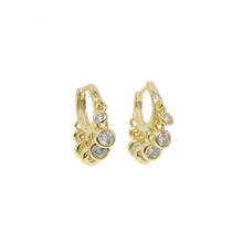 Trendy Gold Color Hoop Earrings For Women Bohemian cz Crystal Statement Geometry Round 925 silver Earring Pierce Jewelry 2024 - buy cheap