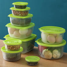 Caja de plástico para guardar alimentos frescos, contenedor de alimentos, nevera, microondas, multicapacidad, 5 Juegos 2024 - compra barato