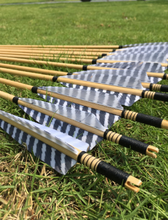 Flecha de madera para arco largo inglés recurvado, flechas Premium con plumas de pavo y puntos de campo de acero inoxidable, 6/12/24 Uds. 2024 - compra barato