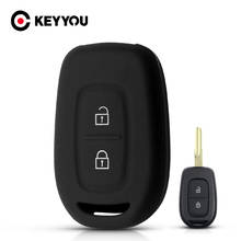 KEYYOU-funda de silicona para llave de coche, 2 botones para Renault Scenic Master Megane Duster Logan Clio Captur Laguna, cubierta de mando a distancia 2024 - compra barato