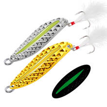 1Pcs Metal Luminous Spinner Spoon Fishing Lures 10g 15g Night Tackle Sequins Bait Noise Sequins Feather Treble Hook Pesca Bait 2024 - buy cheap