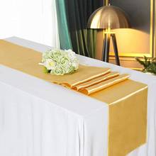 5 Pack Satin Table Runner Gold Long Wedding Satin Silk Table Runner for Wedding Banquet Party Decoration 12 x 108 Inch 2024 - buy cheap