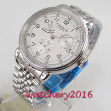 42mm PARNIS White Dial Date jubilee strap Power Reserve solid Automatic Mechanical men's Watch 2024 - buy cheap