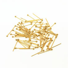 50pcs/lot wholesale lots bulk Stainless Steel Gold Ball Pins Length 20mm/30mm/35mm/40mm Diy Jewelry Making Head Pins Findings 2024 - buy cheap