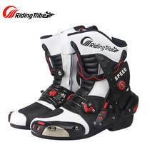 Botas de Motocross de cuero para hombre, calzado impermeable de microfibra, profesional, alta calidad, A010 2024 - compra barato