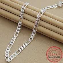 Collar de plata de ley 925 para hombre y mujer, cadena lateral de 6mm/8mm, joyería de lujo, collar con estilo de Prata 2024 - compra barato