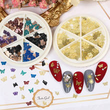 1 Wheel  Mix 6 Styles Butterfly Letter Lo Go Metal Charm Nail Art Sequins Decoration Alloy Slice Ornaments DIY Manicure Tips 2024 - buy cheap