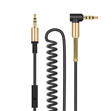 HOCO Aux Spring Cable with Microphone Gold-Plated 3.5mm Jack Male to Male 90 Degree Audio Cable Jack 3.5 for iPhone MP3 / MP4 2024 - купить недорого