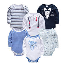 Kavkas Baby Boy Bodysuit 3 6 Pcs/lot Long Sleeve Cartoon Print Autumn 100% Cotton Girls Clothes 0-24 Months Body Bebe Costume 2024 - buy cheap