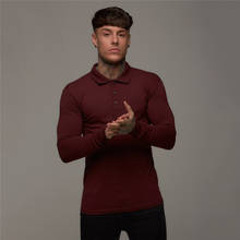 Spring Autumn Classic Long Sleeve Polo Shirt Men Turn-over Collar Fashion Casual Slim Fit Breathable Solid Business Polo Shirt 2024 - buy cheap