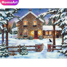 MomoArt Full Square Diamond Painting House 5D DIY Diamond Embroidery Winter Landscape Needlework Home Decorations 2024 - buy cheap