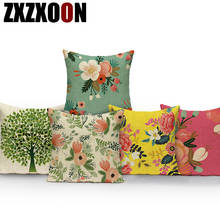 Decorative Throw Pillows Case Flower Trees Plant Polyester Sofa Cushion Cover for Home Living Room Decoration Pillowcase 2024 - buy cheap