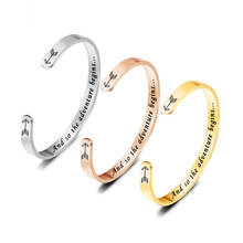 Fashion aço inoxidável forma c abertura letra punho pulseira letras escrita e então a pulseira de aventura para homens e mulheres 2024 - compre barato