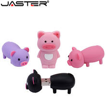 Jaster pendrive de desenho animado, rosa, porco, 4gb, 8gb, 16gb, 32gb, 64gb, usb 2.0, memória flash, em chave, presente 2024 - compre barato