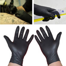 Guantes desechables de látex para tatuaje permanente, color negro, 10 Uds. 2024 - compra barato