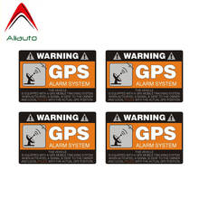 Aliauto-pegatina de advertencia para coche, sistema de alarma GPS, calcomanía de PVC impermeable, protector solar, 8cm x 5cm, 4 Uds. 2024 - compra barato