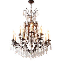 American country wrought iron chandelier retro living room dining room stairwell villa duplex building crystal chandelier 2024 - buy cheap