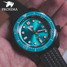 Proxima-relógio mecânico masculino sbdx001, mostrador verde, cristal safira, à prova d'água, aço inoxidável, relógio automático nh35, 300m, mergulho 2024 - compre barato