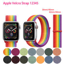 Strap For Apple Watch band 42mm 44mm correa Sport loop pulseira apple watch 5 4 3 2 1 band nylon watchband iwatch band 40mm 38mm 2024 - buy cheap