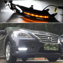 LED Daytime Running Light Daylights Car DRL For Nissan Sentra 2012 2013 2014 2015 Headlights Auto Turning yellow Signal Lamps 2024 - buy cheap