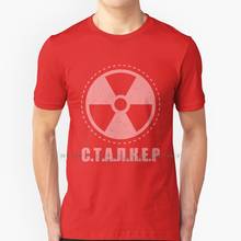 Camiseta de rayas con símbolo Stalker, 100% algodón puro, símbolo de radiación Stalker Rad Pripyat, zona del Reactor de Chernobyl, S T A L K E R 2024 - compra barato