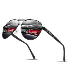 Design da marca fishion óculos de sol homem polarizado vintage grande caixa motorista condução polarização pesca masculino óculos de sol oval 2024 - compre barato