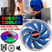 CPU Cooler Radiator rgb Led Heat Sink AMD Intel Silent 3Pin PC CPU Cooling Cooler Fan for Intel775/1155/1151 amd downforce 2024 - buy cheap