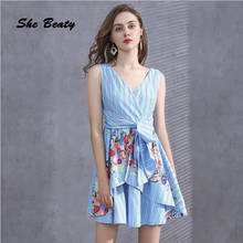 She Beaty Runway 2021Designer Style V-neck Sexy A-line Party Birthday Mini Dress Women Lady School Graduate Mini Dresses Robe In 2024 - buy cheap