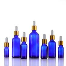 200pcs 5ml/10ml/15ml/20ml/30ml/50ml Empty Blue Glass Dropper Bottles Essential Oil Liquid Aromatherapy Pipette Containers Bottle 2024 - buy cheap