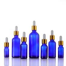 Recipientes de pipeta de aromaterapia, garrafas vazias de vidro azul com 5ml/10ml/15ml/20ml/30ml/50ml, óleos essenciais líquidos, recipientes de pipeta de aromaterapia com 200 peças 2024 - compre barato