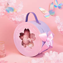 AVEBIEN-Caja de regalo con letras de lazo transparente Sakura, decoración para fiesta de boda, embalaje portátil creativo, caja vacía 2024 - compra barato