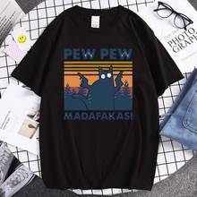 Pew Pew Madafakas  Printing Men'S Tshirt Style Vintage T-Shirt Fashion Oversized T-Shirts Simplicity Crewneck Man Short Sleeves 2024 - buy cheap