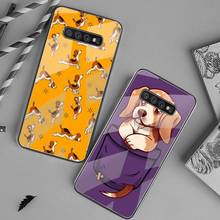 YJZFDYRM Funny Cartoon Yoga Beagle Dog Soft Phone Cover Tempered Glass For Samsung S20 Plus S7 S8 S9 S10 Plus Note 8 9 10 Plus 2024 - buy cheap