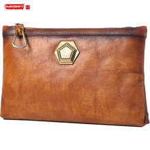 Clutch Bag Men's Handbag Envelope Bag Business Men Clutch Bag Cowhide Leather Retro Casual Large-capacity Soft Leather Vintage 2024 - buy cheap