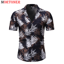 Leaves Printed Tropical Hawaiian Shirt Men 2020 Summer Short Sleeve Plus Size Beach Shirts Men Holiday Vacation Clothing Chemise 2024 - buy cheap