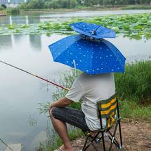 Chapéu guarda-chuva dobrável, à prova de vento, anti-uv, para viagem, pesca ao ar livre, camada única/dupla 2024 - compre barato