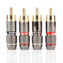 Hifi 8Pcs RCA Plug Gold Plated 6mm Male Double Self-Locking Lotus Wire Connectors Audio Adapter，6mm RCA Plug 2024 - buy cheap