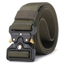 Cinturones tácticos de nailon para hombre, cinturón militar con hebilla de Metal, ajustable, para entrenamiento, accesorios de caza, 2021 2024 - compra barato