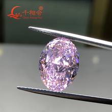 pink  color   oval  shape   brilliant crushed ice cut  cubic zirconia loose stone cz stone 2024 - buy cheap