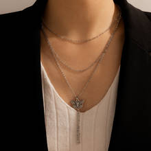 HuaTang Boho бабочка подвеска ожерелье с кисточками для женщин многослойные Серебристые цепи ожерелье из циркона квадратной модное ювелирное изделие, подарок 17157 2024 - купить недорого