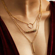Винтажная многослойная цепочка с подвеской на шею, ожерелье для женщин, золотое ожерелье-чокер, Женская цепочка на шею, Модная бижутерия 2020 2024 - купить недорого