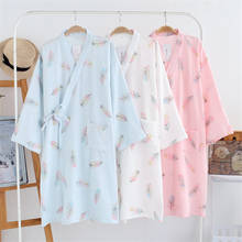 New Japanese Robes for Women Yukata Three Quarter Bathrobe Kimono Sleepwear Loose Comfortable Homewear Casual Soft Nightgown 2024 - buy cheap