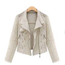 Lace Biker Jacket 2019 Autumn New Brand High Quality Full Lace Outwear Leisure Casual Short Jacket Metal Zipper Jacket Clothing 2024 - buy cheap