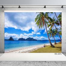 Palm Tree Sand Beach Blue Sea Sky Scenery Portrait Children Young Photography Background Photographic Backdrops For Photo Studio 2024 - buy cheap