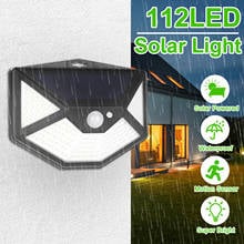 Luz LED de pared con Sensor de movimiento PIR, lámpara de energía Solar impermeable para exteriores, luz de calle para decoración de jardín, 112, 2021 2024 - compra barato