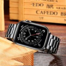 Pulseira de aço inoxidável para apple watch, 38mm, 42mm, 44mm, iwatch 3 2024 - compre barato