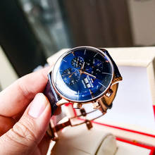 2021 Reef Tiger/RT Luxury Brand Men Watch Waterproof Function Automatic Watches All Blue Leather Strap Relogio Masculino RGA1699 2024 - buy cheap