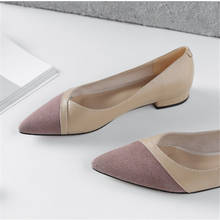 Zapatos de Ballet con punta en pico para mujer, zapatillas femeninas de piel auténtica, de diseñador, de marca de lujo, de alta calidad, novedad de primavera 2021 2024 - compra barato
